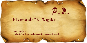 Plancsák Magda névjegykártya